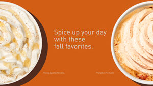 Spice up your day with these fall favorites. Honey Spiced Nirvana. Pumpkin Pie Latte.