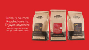 Globally sourced coffee beans, roasted on-site.